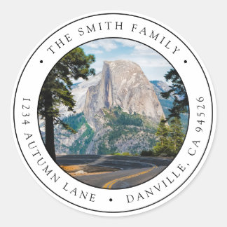 Aangepast Rond Foto Retouradreslabel | Yosemite Ronde Sticker