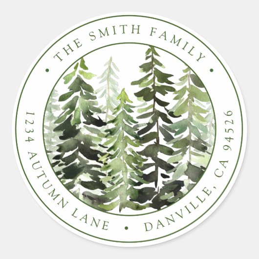 Aangepast Rond Kerst Retouradreslabel Ronde Sticker (Voorkant)