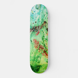 Aangepast rood Blauw Geel Groen Modern Abstract Skateboard