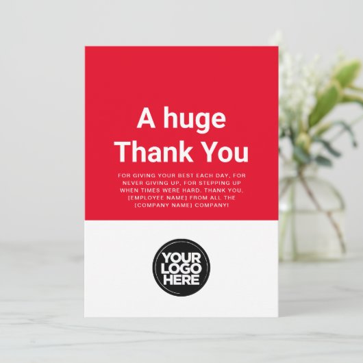 Aangepast rood Dank u de Kaart van de Waardering v (Staand voorkant)
