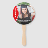 Aangepast rood en wit Afstuderen Foto Handje Fan Handwaaier (Achterkant)