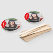 Aangepast rood en wit Afstuderen Foto Handje Fan Handwaaier (Niet-gemonteerd)