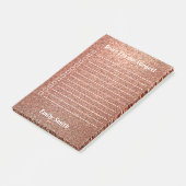 Aangepast rood glitter dat is gelinkt om lijst te  post-it® notes (Schuin)