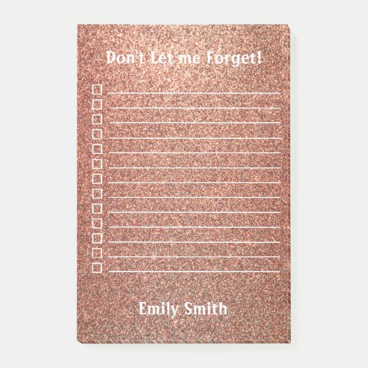 Aangepast rood glitter dat is gelinkt om lijst te  post-it® notes (Voorkant)