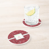 Aangepast rood glitter Design Holiday-Onderzetter Zandsteen Onderzetter (Zijkant)
