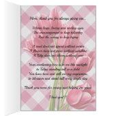 Aangepast  rood roze tulpen roze rode gingham (Binnen (Rechts))