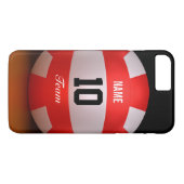 Aangepast rood volleybal Case-Mate iPhone case (Achterkant (Horizontaal))
