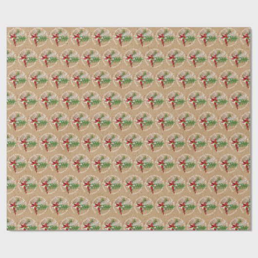 Aangepast rood-witte snoepriet groen olievlek Wrea Cadeaupapier (Vlak)