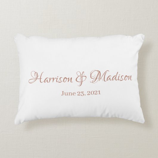Aangepast Roos Aangepaste paar Datum bruiloft Accent Kussen (Voorkant)