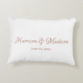 Aangepast Roos Aangepaste paar Datum bruiloft Accent Kussen (Achterkant)