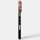 Aangepast Roos Gold Glitter Black Sparkle Monogram Case-Mate iPhone Case (Achterkant / Rechts)