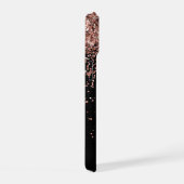 Aangepast Roos Gold Glitter Black Sparkle Monogram iPhone 15 Hoesje (Rechterkant)