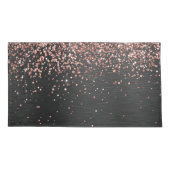 Aangepast Roos Gold Glitter Black Sparkle Monogram Kussensloop (Achterkant)