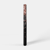 Aangepast Roos Gold Glitter Black Sparkle Monogram Samsung Galaxy Hoesje (Rechterkant)