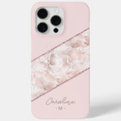 Aangepast Roos Gold Glitter Blush Pink Marble Patt Case-Mate iPhone Case (Achterkant)