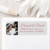 Aangepast Roos Gouden Foto Wedding Retouradres Etiket (Insitu)