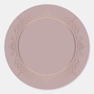 Aangepast Roos goudvormig design — lege Sjabloon Ronde Sticker