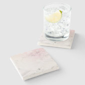 Aangepast roos van Marmer Glitter Stenen Onderzetter (Zijkant)