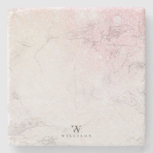 Aangepast roos van Marmer Glitter Stenen Onderzetter (Voorkant)