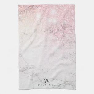 Aangepast roos van Marmer Glitter Theedoek