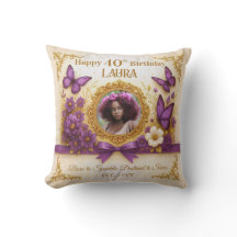 Aangepast Royal Gold Paarse Vlinder Verjaardagscad