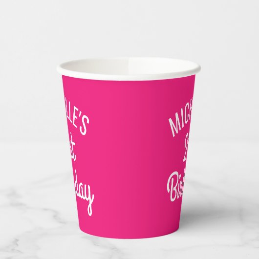 Aangepast roze 21e kopjes op jaarpapier papieren bekers (Links)