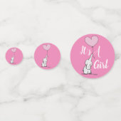 Aangepast roze Baby shower Confetti (Achterkanten)