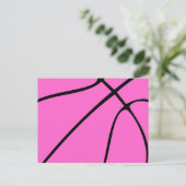 Aangepast roze Basketball Briefkaart (Staand voorkant)