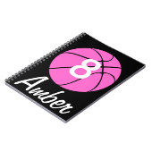 Aangepast roze Basketball Notitieboek (Linkerzijde)