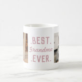 Aangepast roze Beste oma, ooit 2 Foto Mok (Center)