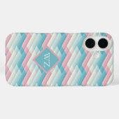 Aangepast Roze Blauw Wit Chevron Zigzag Patroon Case-Mate iPhone Case (Achterkant (horizontaal))