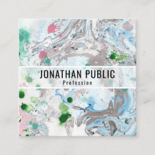 Aangepast roze blauwe groene rendy moderne Abstrac Vierkante Visitekaartje