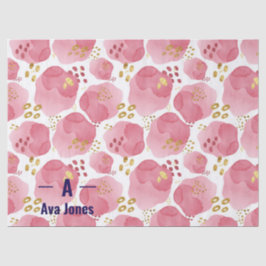 Aangepast roze bloemenweefsel papier – gepersonali