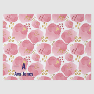 Aangepast roze bloemenweefsel papier – gepersonali