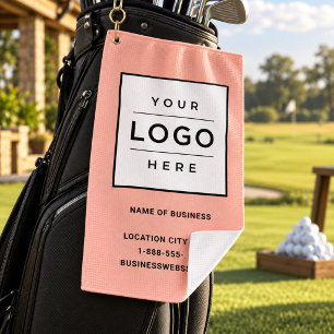 Aangepast roze business naamlogo golfhanddoek