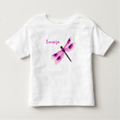 Aangepast roze dragonfly-slaaploze drukker kinder shirts (Voorkant)