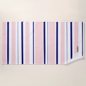 Aangepast roze en blauwe marine strandlaken (Voorkant)