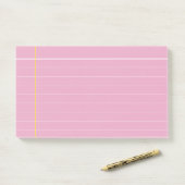 Aangepast roze en gele voering post-it® notes (Op bureau)