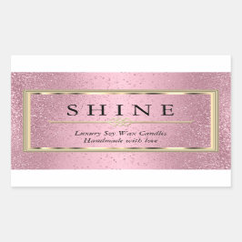 Aangepast roze en goud rechthoekige sticker