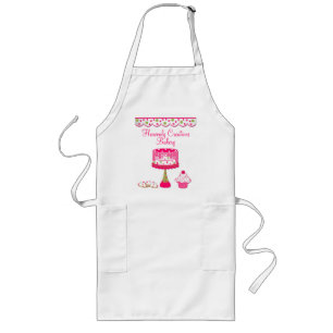 Aangepast roze en groene artikelen Bakkerij Busine Lang Schort