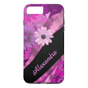 Aangepast roze floreel patroon iPhone 8 plus / 7 plus hoesje