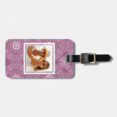 Aangepast roze fotopatroon bagagelabel (Voorkant horizontaal)