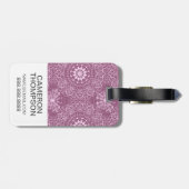 Aangepast roze fotopatroon bagagelabel (Achterkant horizontaal)