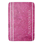 Aangepast roze glitter en witte strepen Moderne ar Badmat (Voorkant Verticaal)