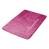 Aangepast roze glitter en witte strepen Moderne ar Badmat (Gekanteld)