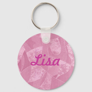 Aangepast roze gordelglas Sleutelhanger