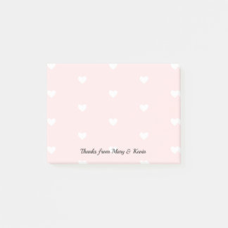Aangepast roze hartritmepatroon Romantic Weddensch Post-it® Notes