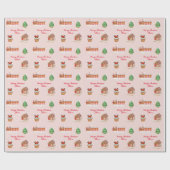 Aangepast roze kerstpapier cadeaupapier (Vlak)