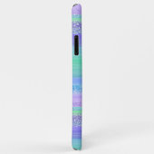 Aangepast roze kleuren groen Paarse striptiepatroo Case-Mate iPhone Case (Achterkant/rechts)