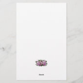 Aangepast roze Lila bloempapier Briefpapier (Achterkant)